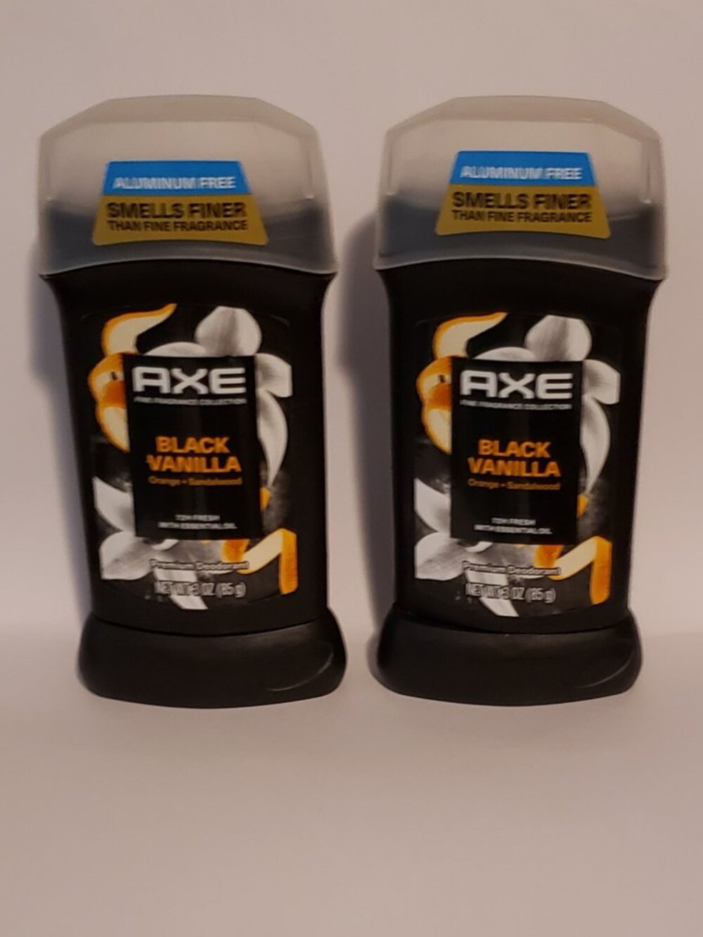2 Axe Black Vanilla Men's Deodorant 3 oz Stick Aluminum Free Orange Sandalwood